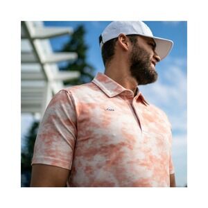 Radmor Golf Polo Mens XXL Pale Peach Cloud Tie Dye Short Sleeve Pima Performance
